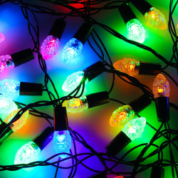 Гирлянда уличная нить с насадкой шишка 10 м СНОУ БУМ, 100 LED ламп, свечение мульти, ПВХ черный, 8 режимов, 220В
