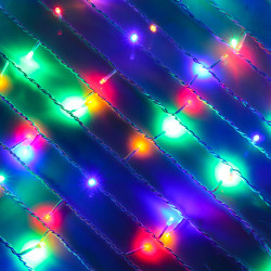 Гирлянда уличная бахрома 2х0,5 м СНОУ БУМ, 96 LED ламп, свечение мульти, ПВХ белый, 8 режимов, 16 нитей, коннектор, 220В