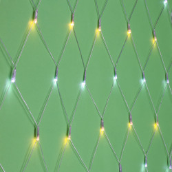 Гирлянда уличная сетка 1,6x1,6 м СНОУ БУМ, 144 LED ламп, свечение белым и шампань, ПВХ прозрачный, 8 режимов, эффект водопада, 220В