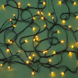 Гирлянда уличная вьюн 10 м BY, 100 LED ламп, постоянное свечение шампань, ПВХ зеленый, коннектор, 220В, IP44