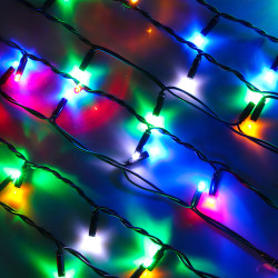 Гирлянда уличная бахрома 3х0,5 м BY, 100 LED ламп, свечение новый мульти, мерцание, ПВХ черный, коннектор, 220В