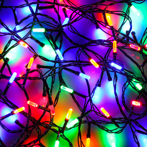 Гирлянда вьюн 9 м СНОУ БУМ, 100 LED-призма, свечение яркий мульти, ПВХ черный, 8 режимов, 220В