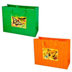 Пакет подарочный бумажный 32x26x12см, "Аппликация", 2 дизайна, арт.536