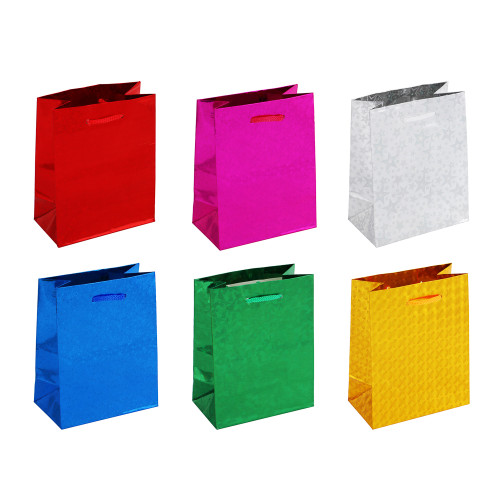 LADECOR Пакет подарочный бумажный, фольгированный, 11,5x14,5x6,5 см, 6 цветов