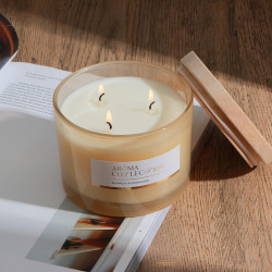 BY Свеча ароматическая с тремя фитилями, в подсвечнике, 350 г, аромат Magnolia & Cedarwood