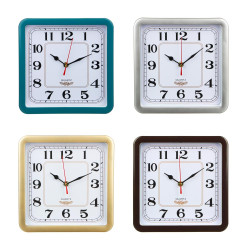 LADECOR CHRONO Часы настенные квадратные  23х23см, пластик, 4 цвета, 1xAA