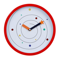 LADECOR CHRONO Часы настенные круглые, пластик, 25,4х25,4х4,2 см, 1xАА, красные, арт.2-18