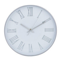 LADECOR CHRONO Часы настенные круглые, пластик, d30 см, 1xAA, оправа цвет серебряный, арт.06-47