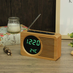 LADECOR Будильник электронный, USB, время, дата, градусы, будильник, колонка, пластик, 16,5х9х4,5см