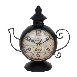 LADECOR CHRONO Часы настольные металлические, 21x10x22 см, 1xAA, цвет черный