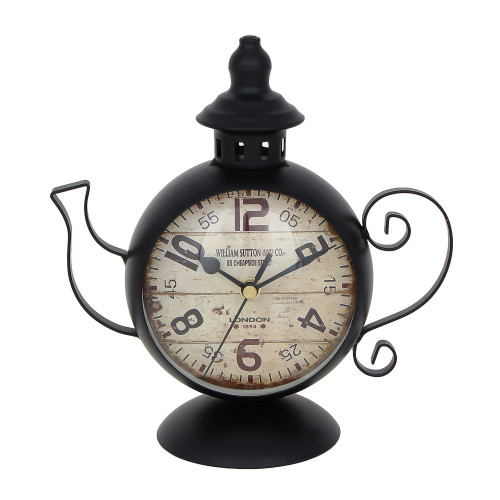 LADECOR CHRONO Часы настольные металлические, 21x10x22 см, 1xAA, цвет черный