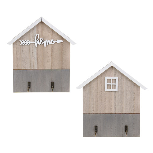 Ключница открытого типа на 2 крючка, 21,5x19x3 см, МДФ
