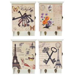 LADECOR Ключница "Франсе" с крючками 27х20х6,5см, МДФ, 4 дизайна, HL233