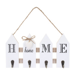 Ключница открытого типа HOME на 4 крючка, 27x15x3 см, МДФ