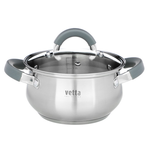 VETTA Вена Кастрюля 16х9,5см. 1,9л. со стекл. крышкой, индукция