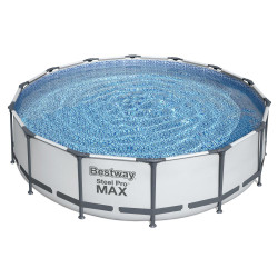 BESTWAY Бассейн каркасный, фильтр-насос, лестница, чехол, Fe 47%, PVC 44%, 427х107см, 56950