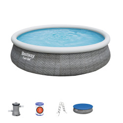 BESTWAY Бассейн надувной Fast Set, фильтр-насос, PVC, 457х107см, 57372