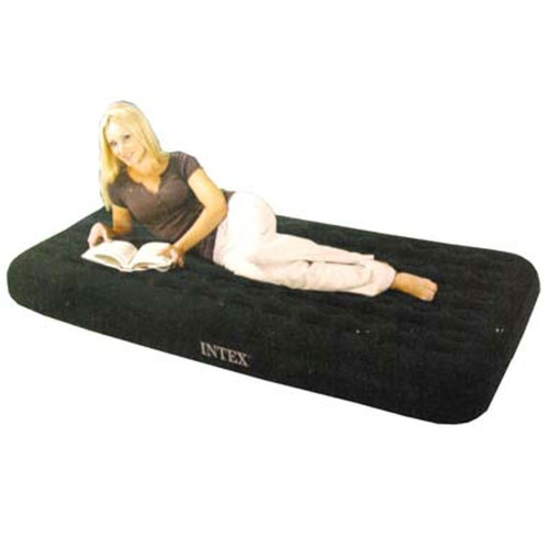 INTEX Кровать флок Comfort-Top, 99x191x23см, встр.насос на батар, бол.мощ, зеленый, 68974