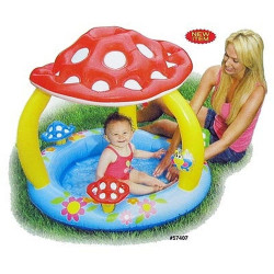 INTEX Бассейн детский "Грибок", 102x89см, надувное дно, заплатка, для 1-3 лет, 57407