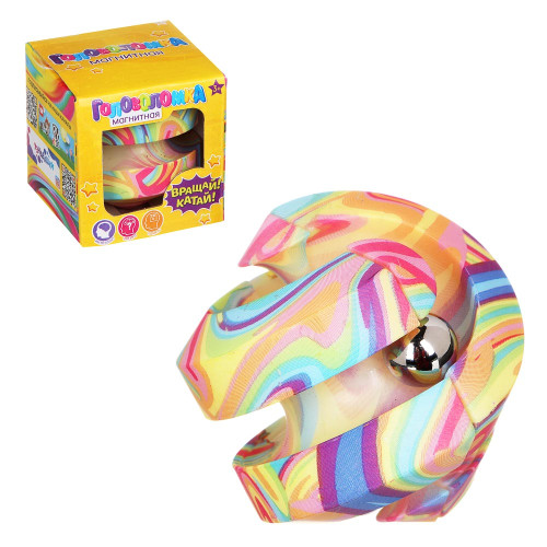 ИГРОЛЕНД Головоломка магнитная, 5,7х5х5см, АБС, железо, 3 дизайна