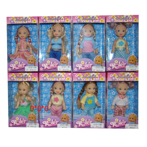 Маленькая куколка, пластик, полиэстер, 7,5х3,8х13см, 8 дизайнов, OP2810