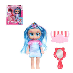 ИГРОЛЕНД Кукла с цветными волосами, 16 см, PP, PVC, полиэстер, 22х15х4,5см, 3 дизайна