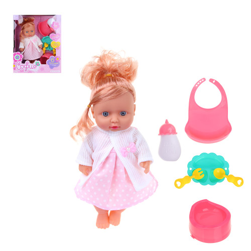 ИГРОЛЕНД Кукла интерактивная с аксессуарами, 6пр., PVC, полиэстер, 3хAG13, 27х10.5х33см