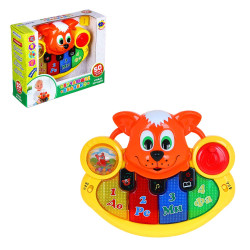 ИГРОЛЕНД Пианино обучающее "Рыжий Котик", ABS, 3хАА, свет, звук, 31х25х8см