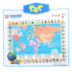 S+S Toys Плакат обучающий "Галопом по Европам" 57х49,5см, питание АААх3, возраст 3+