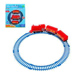 ИГРОЛЕНД Железная дорога, движение, 1хАА, дл.пути 90 см, 9пр, ABS, PP, 20,5х25х3,2см