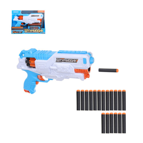 ИГРОЛЕНД Бластер с поролоновыми патронами 24 шт., 6хАА, ABS, EPE