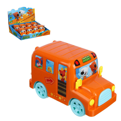 ИГРОЛЕНД Игрушка музыкальная автобус "Мимимишки", звук, свет, инерция, 3xAG13, ABS, 11,5х7х5,5см