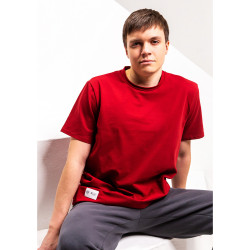 BY Hero Футболка мужская, хлопок, цвет бордо, размер M